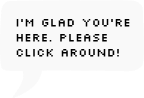 Speech bubble inviting user to click around