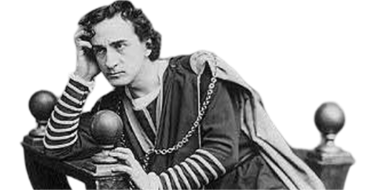 Picture of Hamlet, seated and pensive